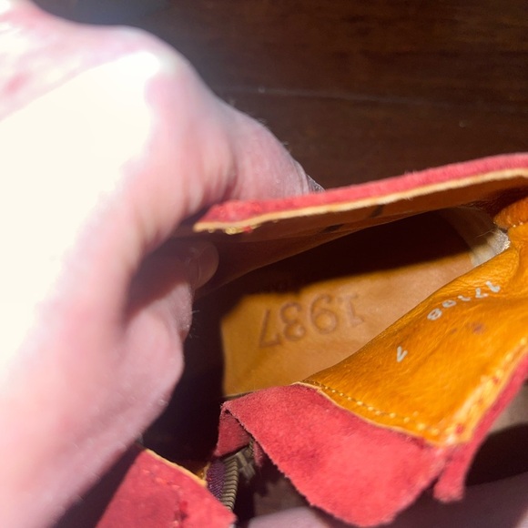 guc madewell 1937 Red Suede Ankle Boots size 7 - Picture 6 of 11